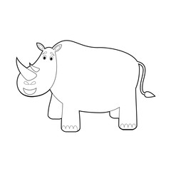 Easy Coloring Animals for Kids: Rhino