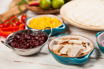Tortilla with a mix of ingredients