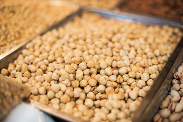 A bunch of hazelnuts