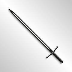 Sword. Vector illustration. Black and white view.
