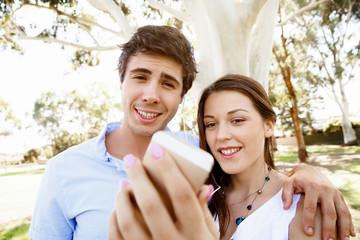 Young couple in the park