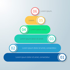 Pyramid for infographics with numbers