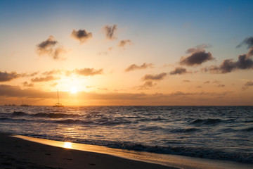 Punta Cana beach landscape at sunrise