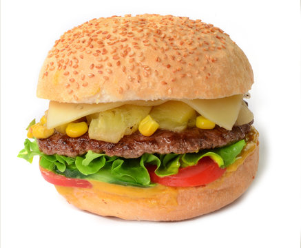 Hamburger Cheesburger freigestellt