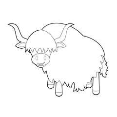 Easy Coloring Animals for Kids: Yak