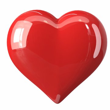 Shining red heart. 3d illustration