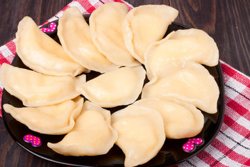 Ukrainian dumplings vareniki with cottage cheese