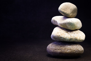 Balanced stones in dark ambient 