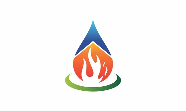 Gas Fire Fuel Logo