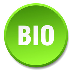 bio green round flat isolated push button