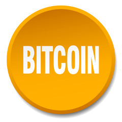 bitcoin orange round flat isolated push button