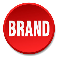 brand red round flat isolated push button