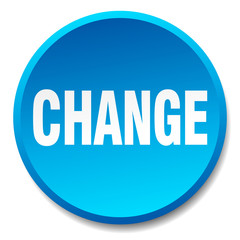 change blue round flat isolated push button