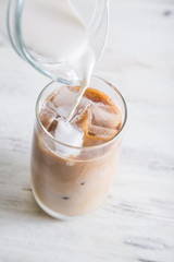 Ice coffee with cream