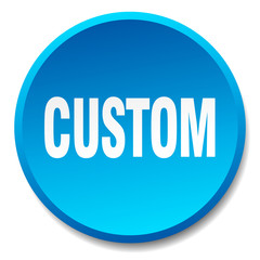 custom blue round flat isolated push button