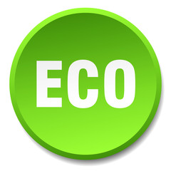 eco green round flat isolated push button