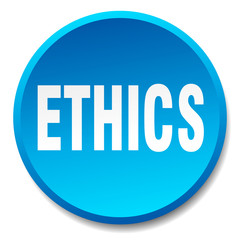 ethics blue round flat isolated push button