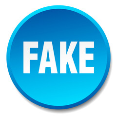 fake blue round flat isolated push button