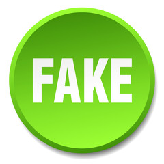 fake green round flat isolated push button