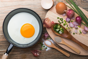 fried egg and ingredients
