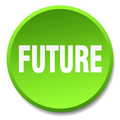 future green round flat isolated push button