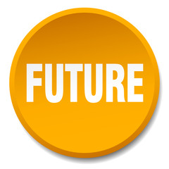 future orange round flat isolated push button