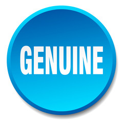 genuine blue round flat isolated push button