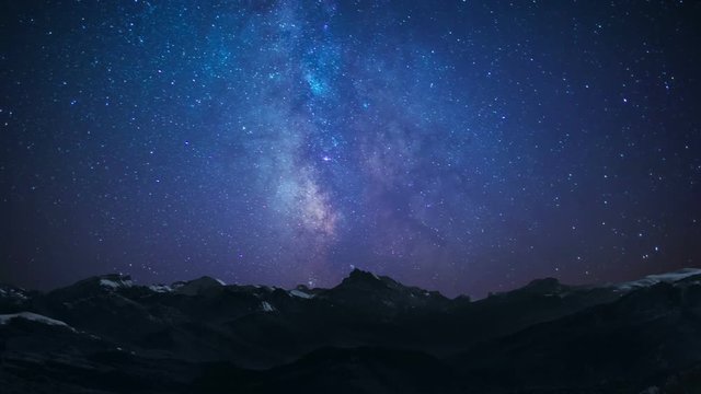 night sky stars milkyway on mountains background