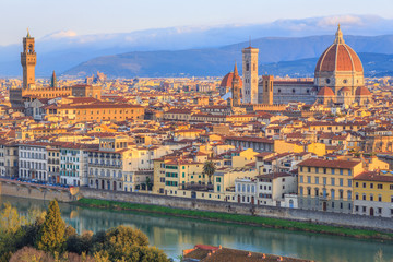 Obraz premium Florencja o zachodzie słońca, Włochy