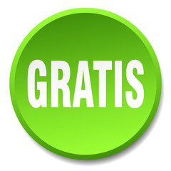gratis green round flat isolated push button
