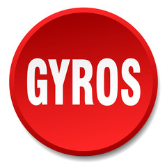 gyros red round flat isolated push button