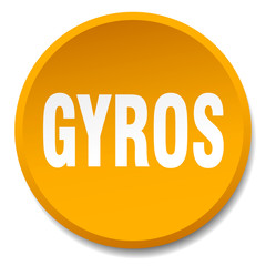 gyros orange round flat isolated push button