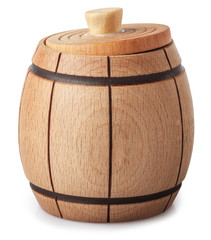 wooden barrel  isolated on white
