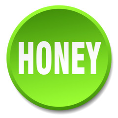 honey green round flat isolated push button
