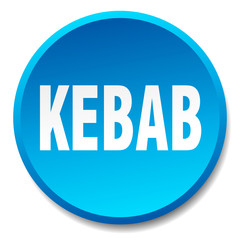 kebab blue round flat isolated push button