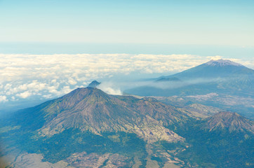 Fototapeta premium Aerial view of ijen volcano in java indonesia