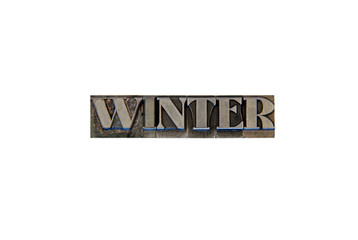 Winter / caracteres d'imprimerie en plomb 