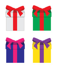 Set of colourful gift boxes