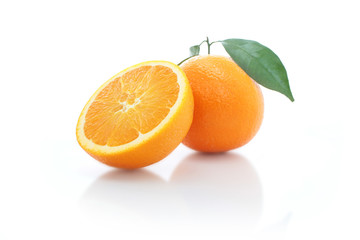 Orange fruit isolated on white background