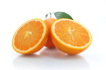 Orange fruit isolated on white background