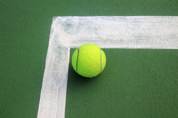 Tennis ball on a tennis court