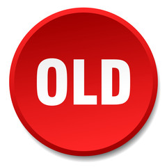 old red round flat isolated push button