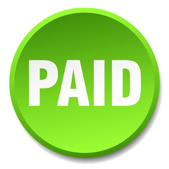 paid green round flat isolated push button