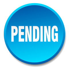 pending blue round flat isolated push button