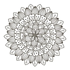 Beautiful Deco Floral Mandala. Vector Round Ornament Pattern