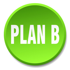 plan b green round flat isolated push button