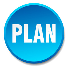 plan blue round flat isolated push button