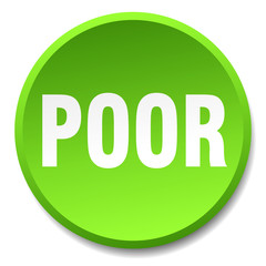 poor green round flat isolated push button