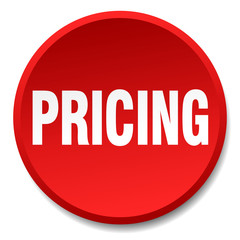 pricing red round flat isolated push button