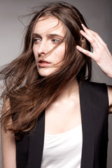 Obraz premium Portrait of a girl with her hair